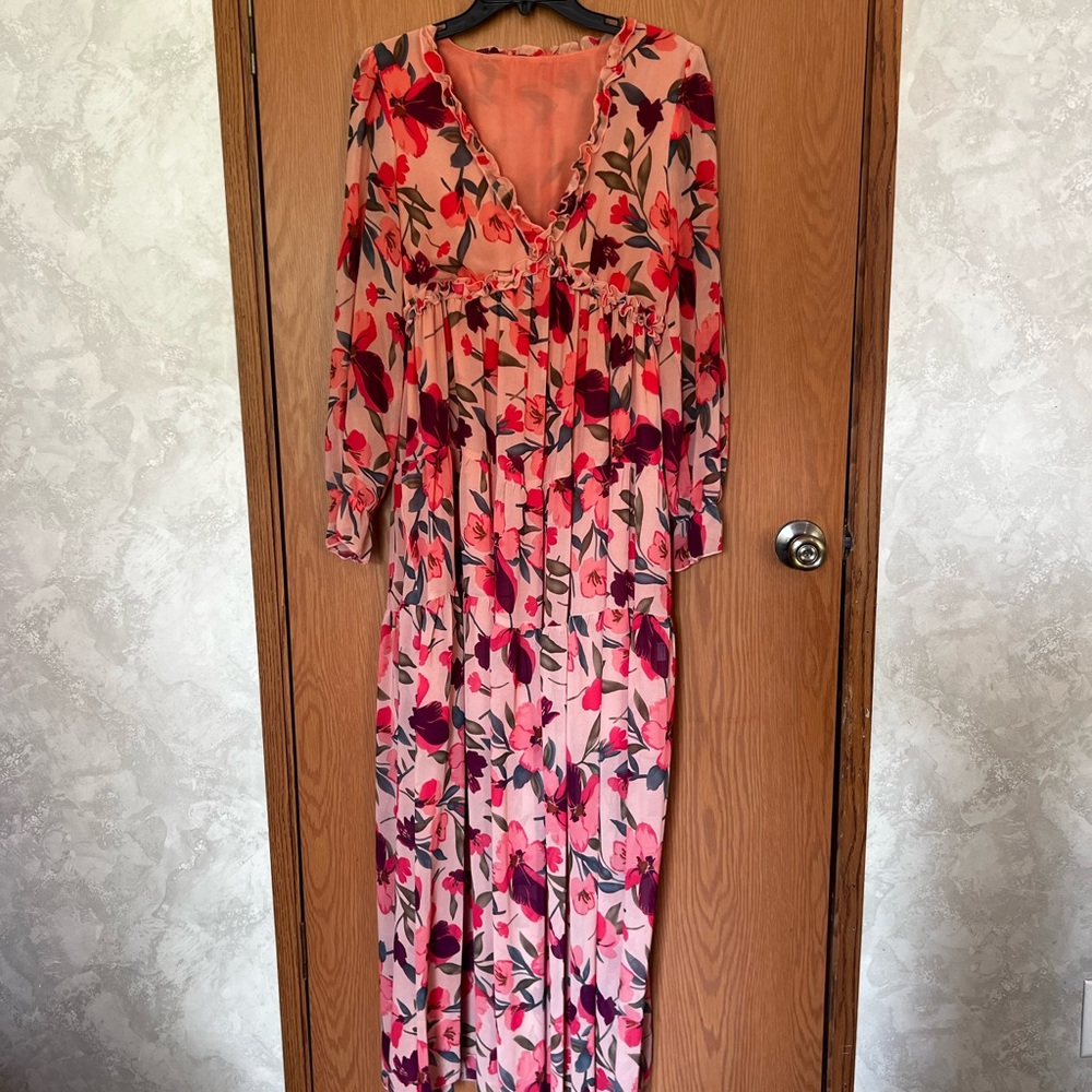 Floral Pink Maxi Dress